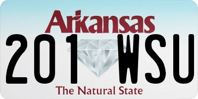 AR license plate 201WSU