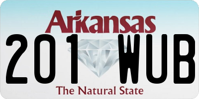 AR license plate 201WUB