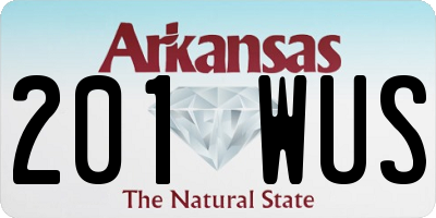 AR license plate 201WUS