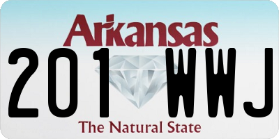 AR license plate 201WWJ