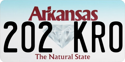 AR license plate 202KRO