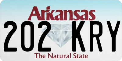 AR license plate 202KRY