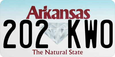 AR license plate 202KWO