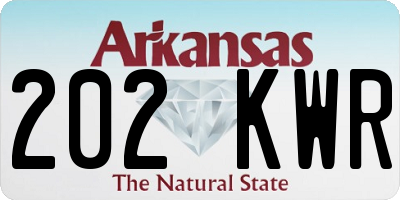 AR license plate 202KWR