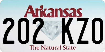 AR license plate 202KZO