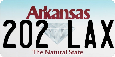 AR license plate 202LAX