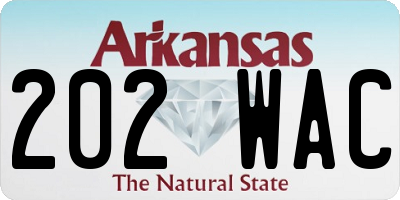 AR license plate 202WAC