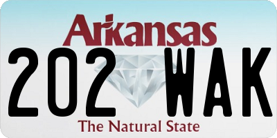 AR license plate 202WAK