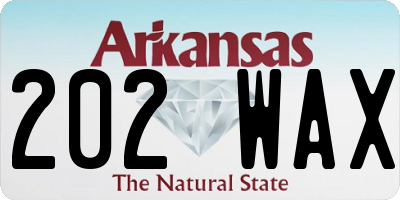 AR license plate 202WAX