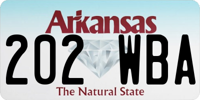 AR license plate 202WBA