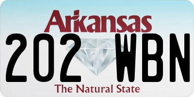 AR license plate 202WBN