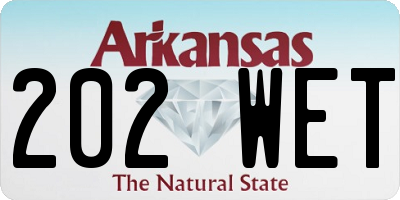 AR license plate 202WET