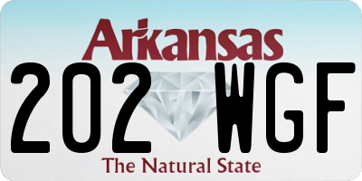 AR license plate 202WGF
