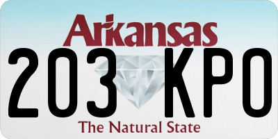 AR license plate 203KPO