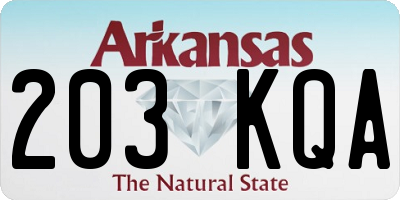 AR license plate 203KQA