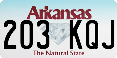 AR license plate 203KQJ