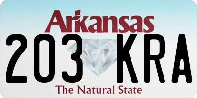 AR license plate 203KRA