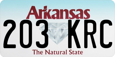 AR license plate 203KRC