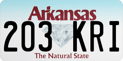 AR license plate 203KRI