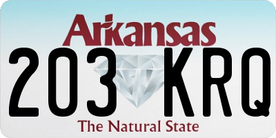 AR license plate 203KRQ