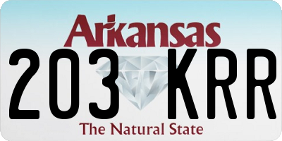 AR license plate 203KRR