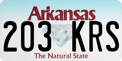 AR license plate 203KRS