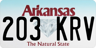 AR license plate 203KRV