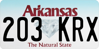 AR license plate 203KRX