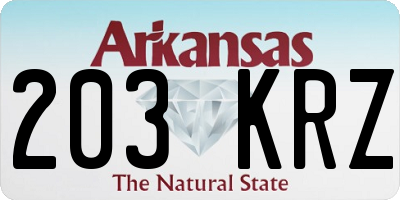 AR license plate 203KRZ