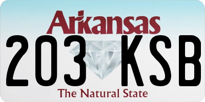 AR license plate 203KSB