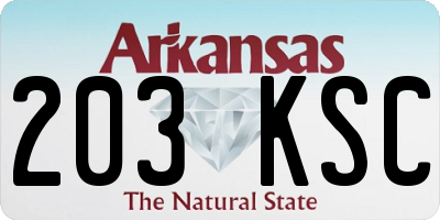 AR license plate 203KSC