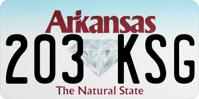 AR license plate 203KSG