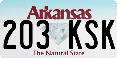 AR license plate 203KSK