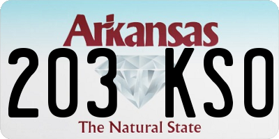 AR license plate 203KSO