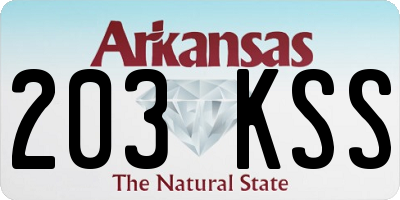AR license plate 203KSS
