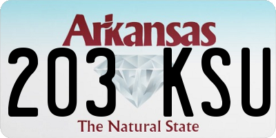 AR license plate 203KSU