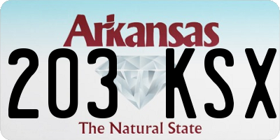 AR license plate 203KSX