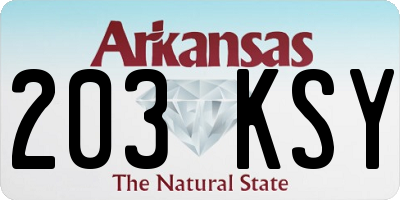 AR license plate 203KSY