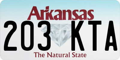 AR license plate 203KTA