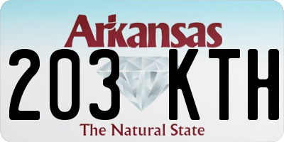 AR license plate 203KTH