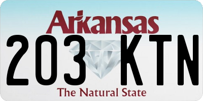 AR license plate 203KTN