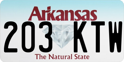 AR license plate 203KTW