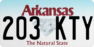 AR license plate 203KTY