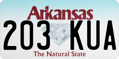 AR license plate 203KUA