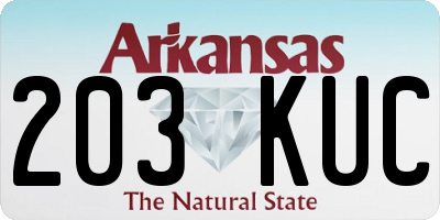 AR license plate 203KUC