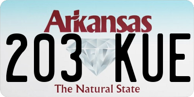 AR license plate 203KUE