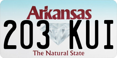 AR license plate 203KUI