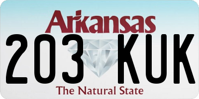 AR license plate 203KUK