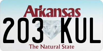 AR license plate 203KUL