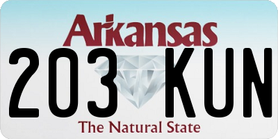 AR license plate 203KUN